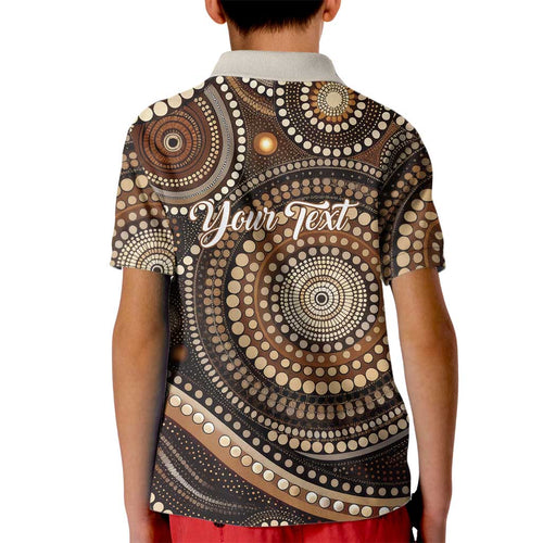 Kangaroo Australia Mother's Day Personalised Kid Polo Shirt Always Cozy In Mum’s Pouch Aboriginal Art