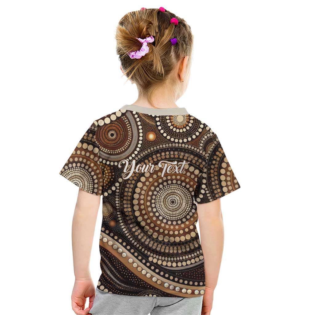 Kangaroo Australia Mother's Day Personalised Kid T Shirt Always Cozy In Mum’s Pouch Aboriginal Art