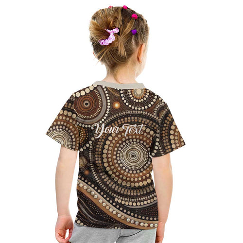 Kangaroo Australia Mother's Day Personalised Kid T Shirt Always Cozy In Mum’s Pouch Aboriginal Art