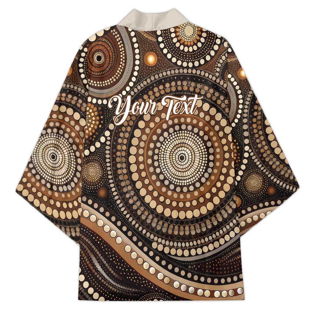 Kangaroo Australia Mother's Day Personalised Kimono Always Cozy In Mum’s Pouch Aboriginal Art