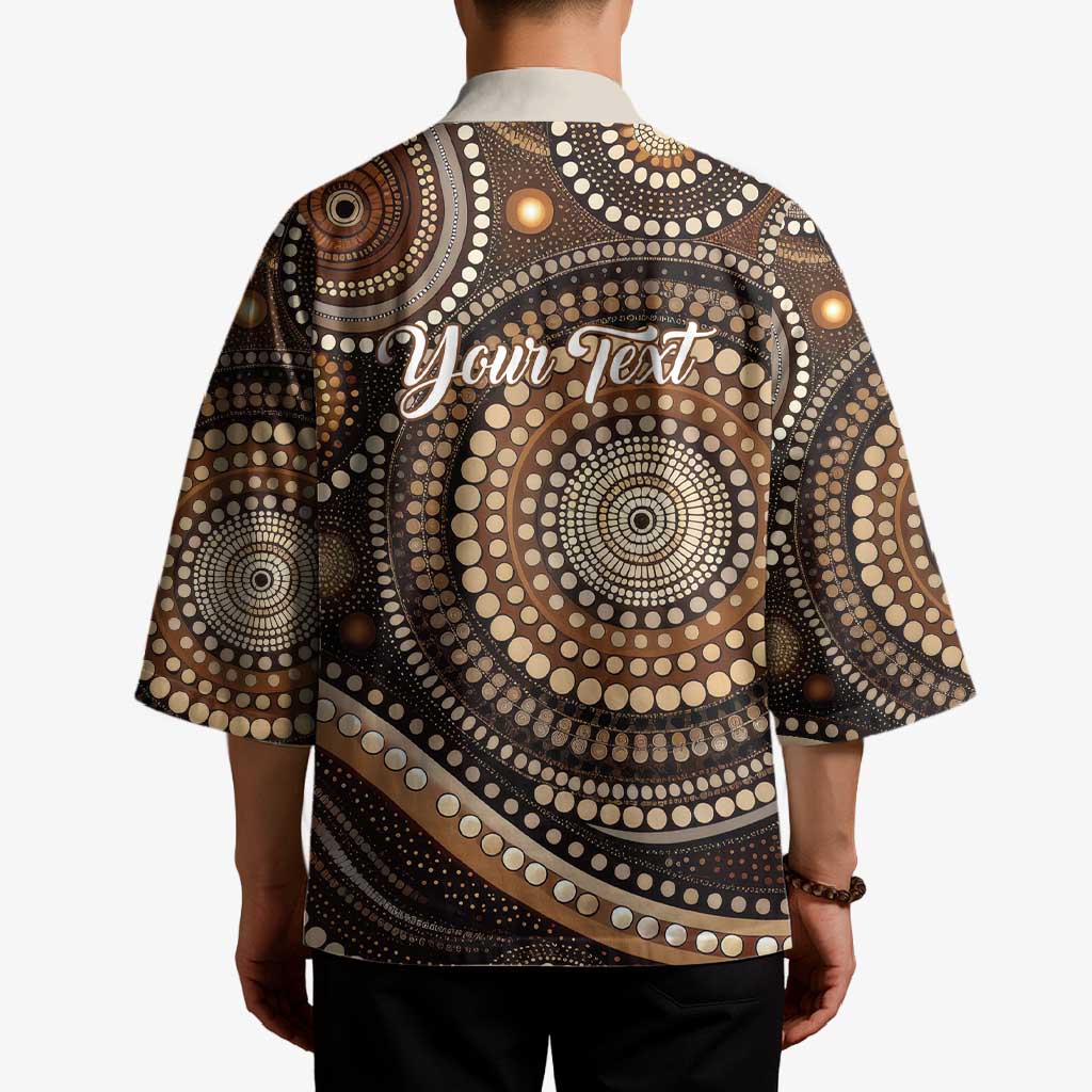 Kangaroo Australia Mother's Day Personalised Kimono Always Cozy In Mum’s Pouch Aboriginal Art