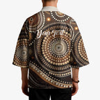 Kangaroo Australia Mother's Day Personalised Kimono Always Cozy In Mum’s Pouch Aboriginal Art