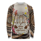 Kangaroo Australia Mother's Day Personalised Long Sleeve Shirt Always Cozy In Mum’s Pouch Aboriginal Art