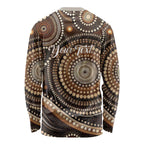 Kangaroo Australia Mother's Day Personalised Long Sleeve Shirt Always Cozy In Mum’s Pouch Aboriginal Art
