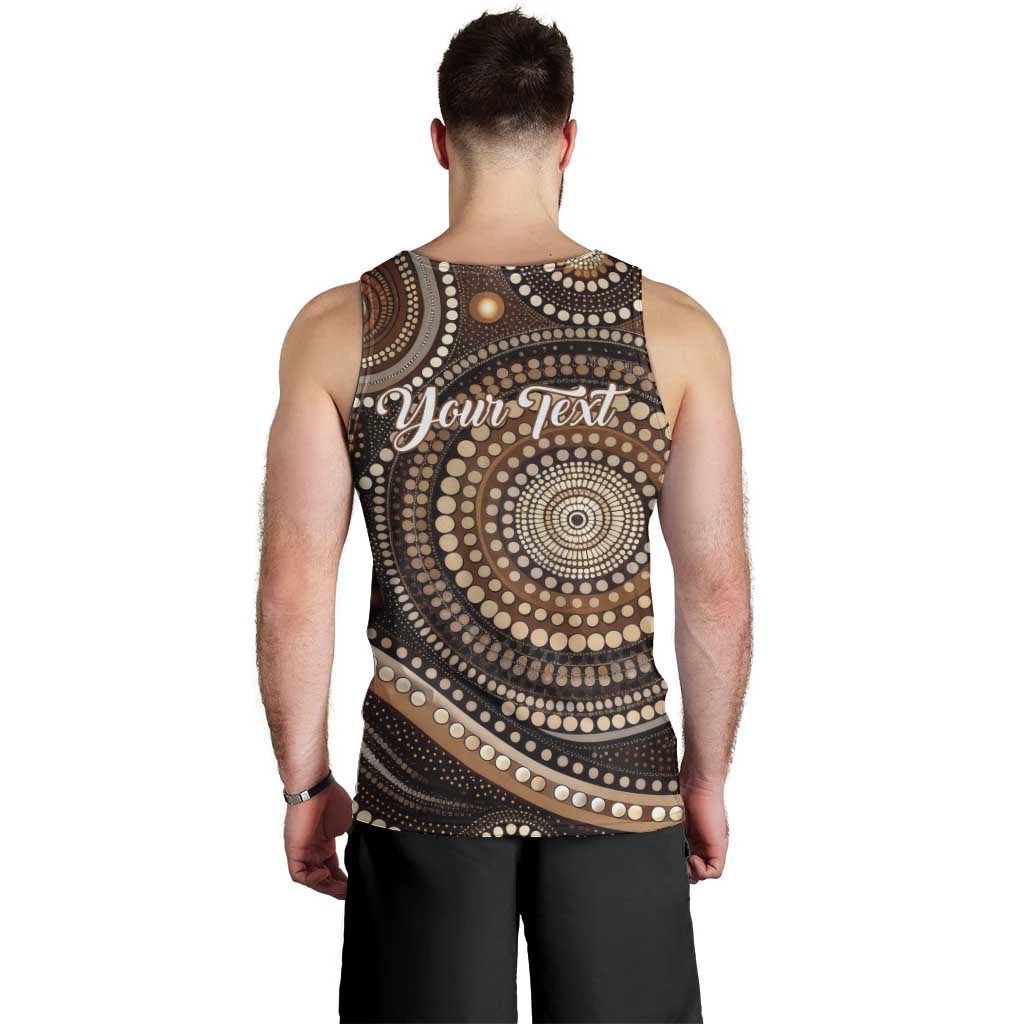 Kangaroo Australia Mother's Day Personalised Men Tank Top Always Cozy In Mum’s Pouch Aboriginal Art