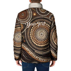 Kangaroo Australia Mother's Day Personalised Padded Jacket Always Cozy In Mum’s Pouch Aboriginal Art