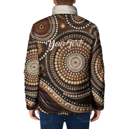 Kangaroo Australia Mother's Day Personalised Padded Jacket Always Cozy In Mum’s Pouch Aboriginal Art