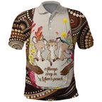 Kangaroo Australia Mother's Day Personalised Polo Shirt Always Cozy In Mum’s Pouch Aboriginal Art