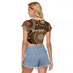 Kangaroo Australia Mother's Day Personalised Raglan Cropped T Shirt Always Cozy In Mum’s Pouch Aboriginal Art