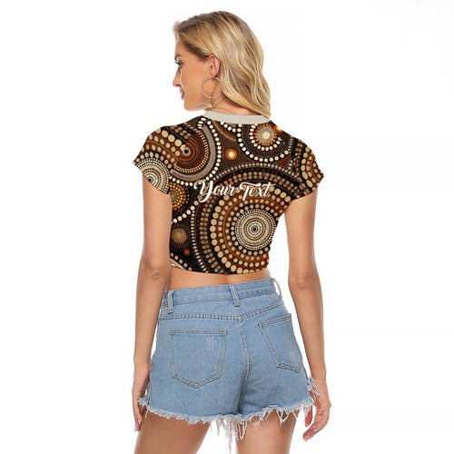 Kangaroo Australia Mother's Day Personalised Raglan Cropped T Shirt Always Cozy In Mum’s Pouch Aboriginal Art