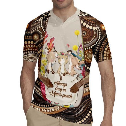 Kangaroo Australia Mother's Day Personalised Rugby Jersey Always Cozy In Mum’s Pouch Aboriginal Art