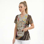 Kangaroo Australia Mother's Day Personalised Scrub Top Always Cozy In Mum’s Pouch Aboriginal Art