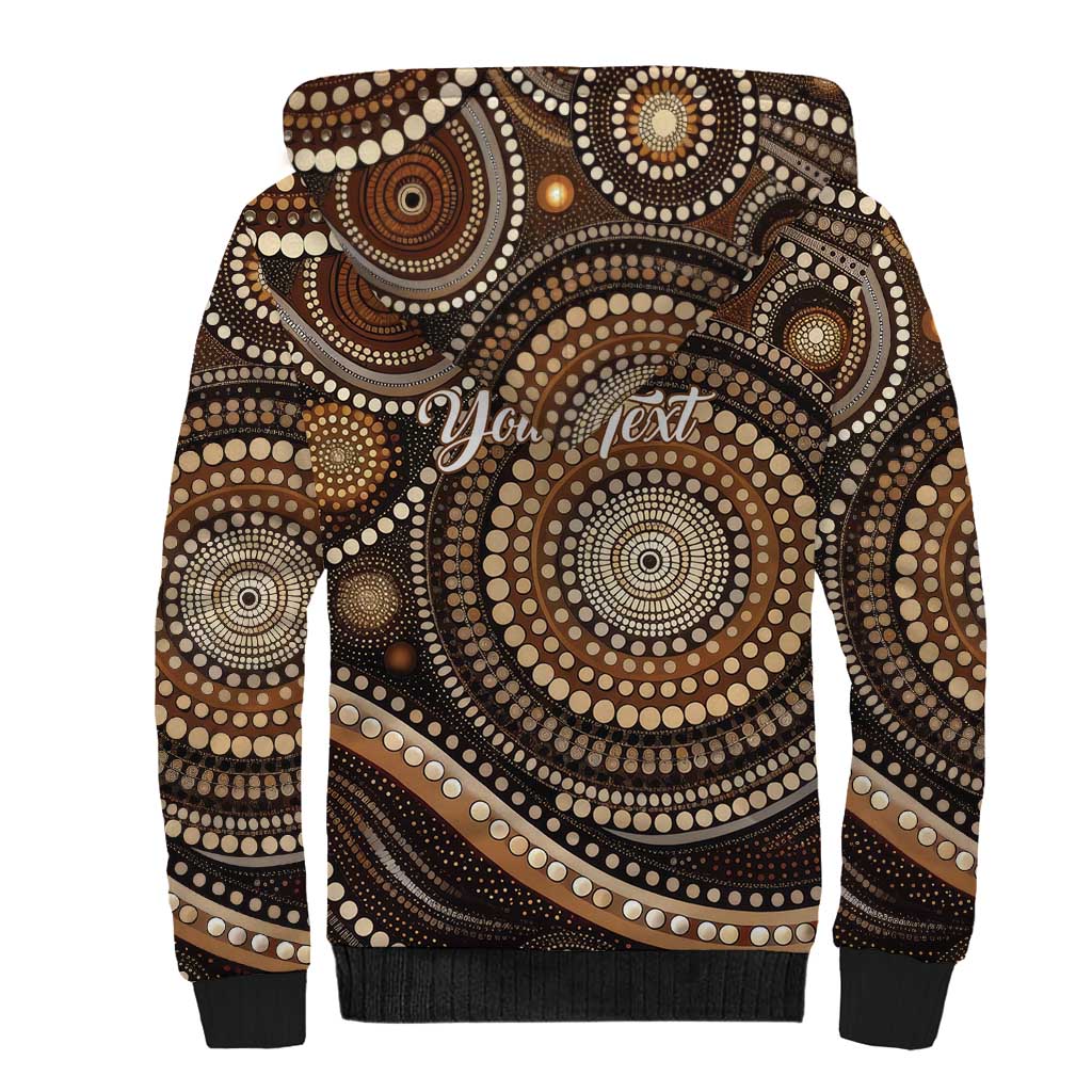 Kangaroo Australia Mother's Day Personalised Sherpa Hoodie Always Cozy In Mum’s Pouch Aboriginal Art