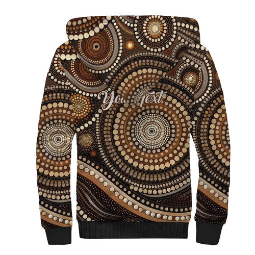 Kangaroo Australia Mother's Day Personalised Sherpa Hoodie Always Cozy In Mum’s Pouch Aboriginal Art