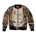 Kangaroo Australia Mother's Day Personalised Sleeve Zip Bomber Jacket Always Cozy In Mum’s Pouch Aboriginal Art