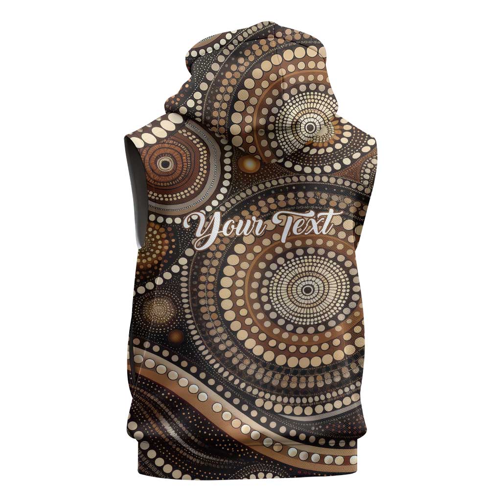 Kangaroo Australia Mother's Day Personalised Sleeveless Hoodie Always Cozy In Mum’s Pouch Aboriginal Art
