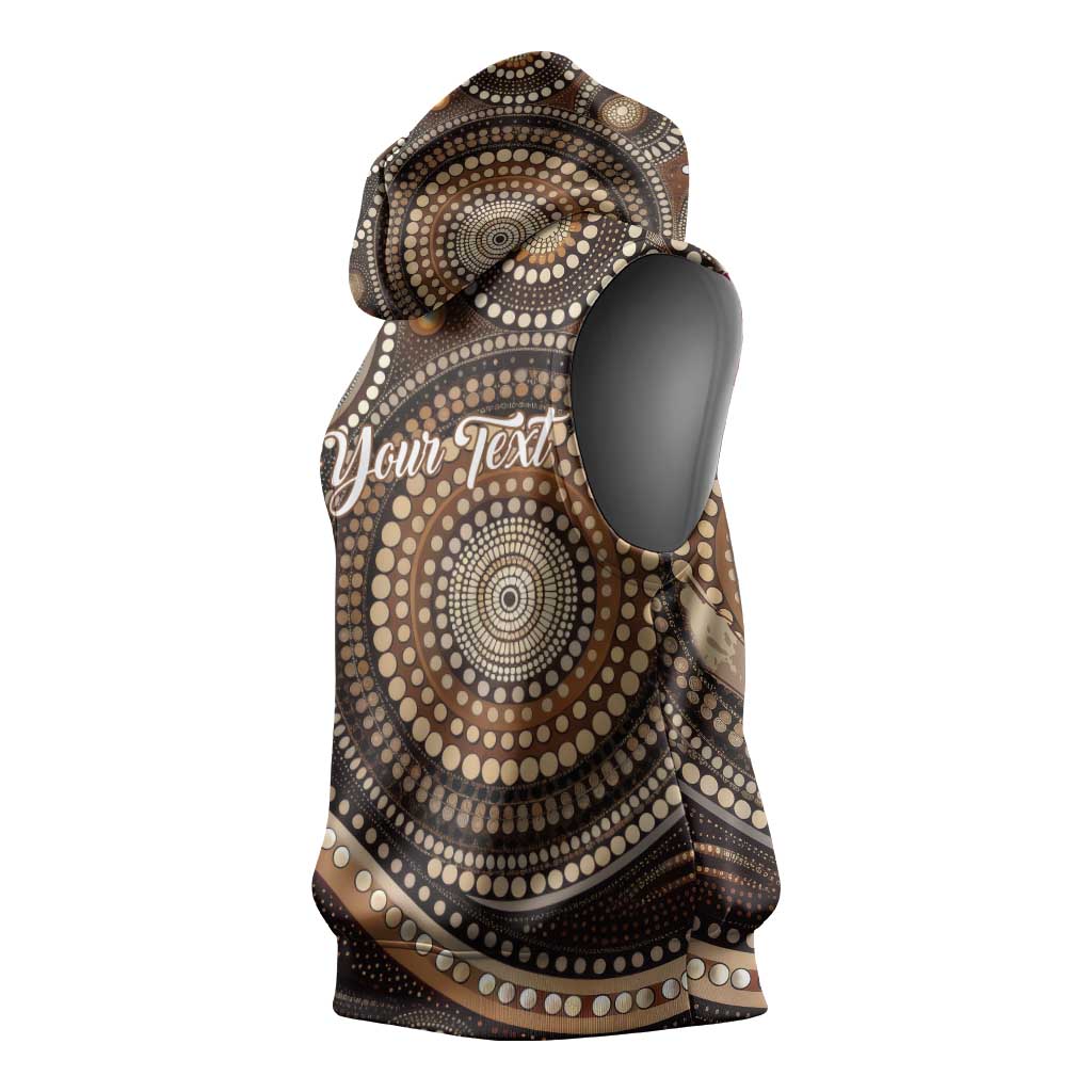 Kangaroo Australia Mother's Day Personalised Sleeveless Hoodie Always Cozy In Mum’s Pouch Aboriginal Art