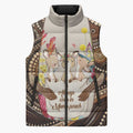 Kangaroo Australia Mother's Day Personalised Sleeveless Puffer Jacket Always Cozy In Mum’s Pouch Aboriginal Art