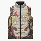 Kangaroo Australia Mother's Day Personalised Sleeveless Puffer Jacket Always Cozy In Mum’s Pouch Aboriginal Art