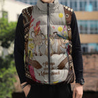 Kangaroo Australia Mother's Day Personalised Sleeveless Puffer Jacket Always Cozy In Mum’s Pouch Aboriginal Art