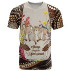 Kangaroo Australia Mother's Day Personalised T Shirt Always Cozy In Mum’s Pouch Aboriginal Art