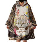 Kangaroo Australia Mother's Day Personalised Wearable Blanket Hoodie Always Cozy In Mum’s Pouch Aboriginal Art
