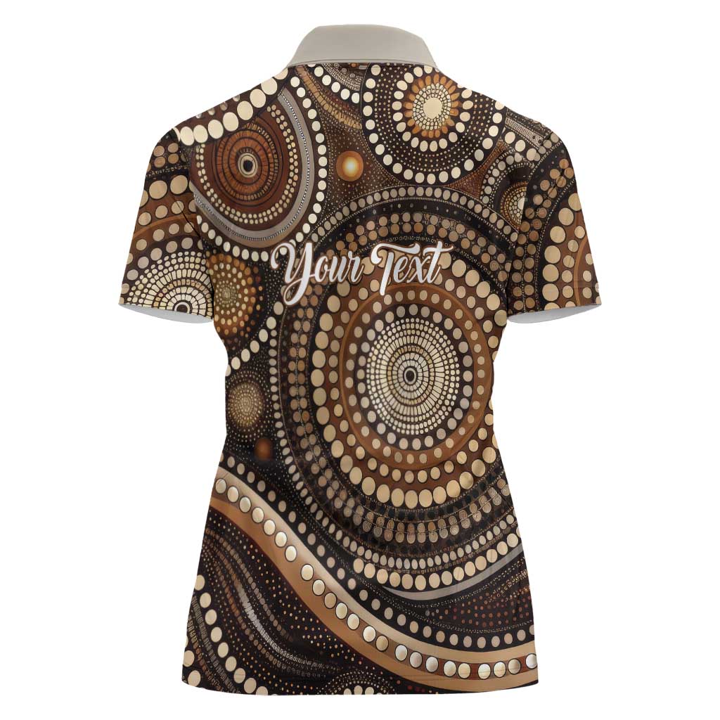 Kangaroo Australia Mother's Day Personalised Women Polo Shirt Always Cozy In Mum’s Pouch Aboriginal Art