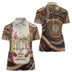 Kangaroo Australia Mother's Day Personalised Women Polo Shirt Always Cozy In Mum’s Pouch Aboriginal Art