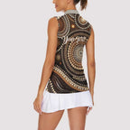 Kangaroo Australia Mother's Day Personalised Women Sleeveless Polo Shirt Always Cozy In Mum’s Pouch Aboriginal Art