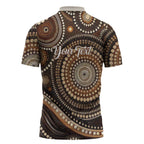 Kangaroo Australia Mother's Day Personalised Zipper Polo Shirt Always Cozy In Mum’s Pouch Aboriginal Art