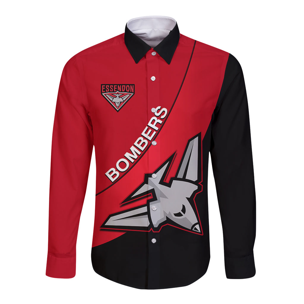 personalised-essendon-football-2023-long-sleeve-button-shirt-go-bombers-simple-style