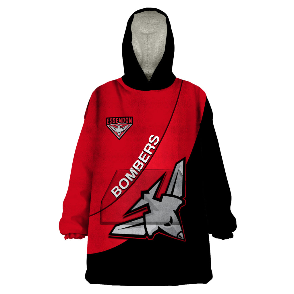 personalised-essendon-football-2023-wearable-blanket-hoodie-go-bombers-simple-style