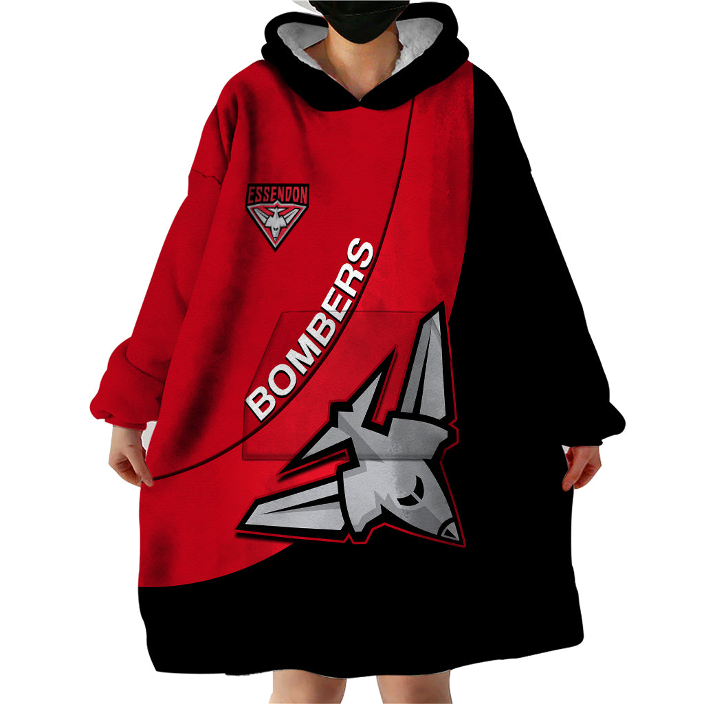 personalised-essendon-football-2023-wearable-blanket-hoodie-go-bombers-simple-style