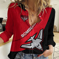 Personalised Essendon Football 2023 Women Casual Shirt Go Bombers Simple Style LT14