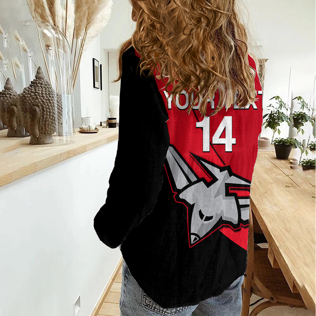 Personalised Essendon Football 2023 Women Casual Shirt Go Bombers Simple Style LT14