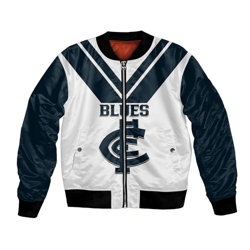 personalised-carlton-football-2023-bomber-jacket-go-blues-white-simple-style