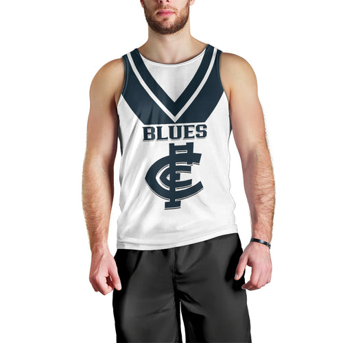 personalised-carlton-football-2023-men-tank-top-go-blues-white-simple-style