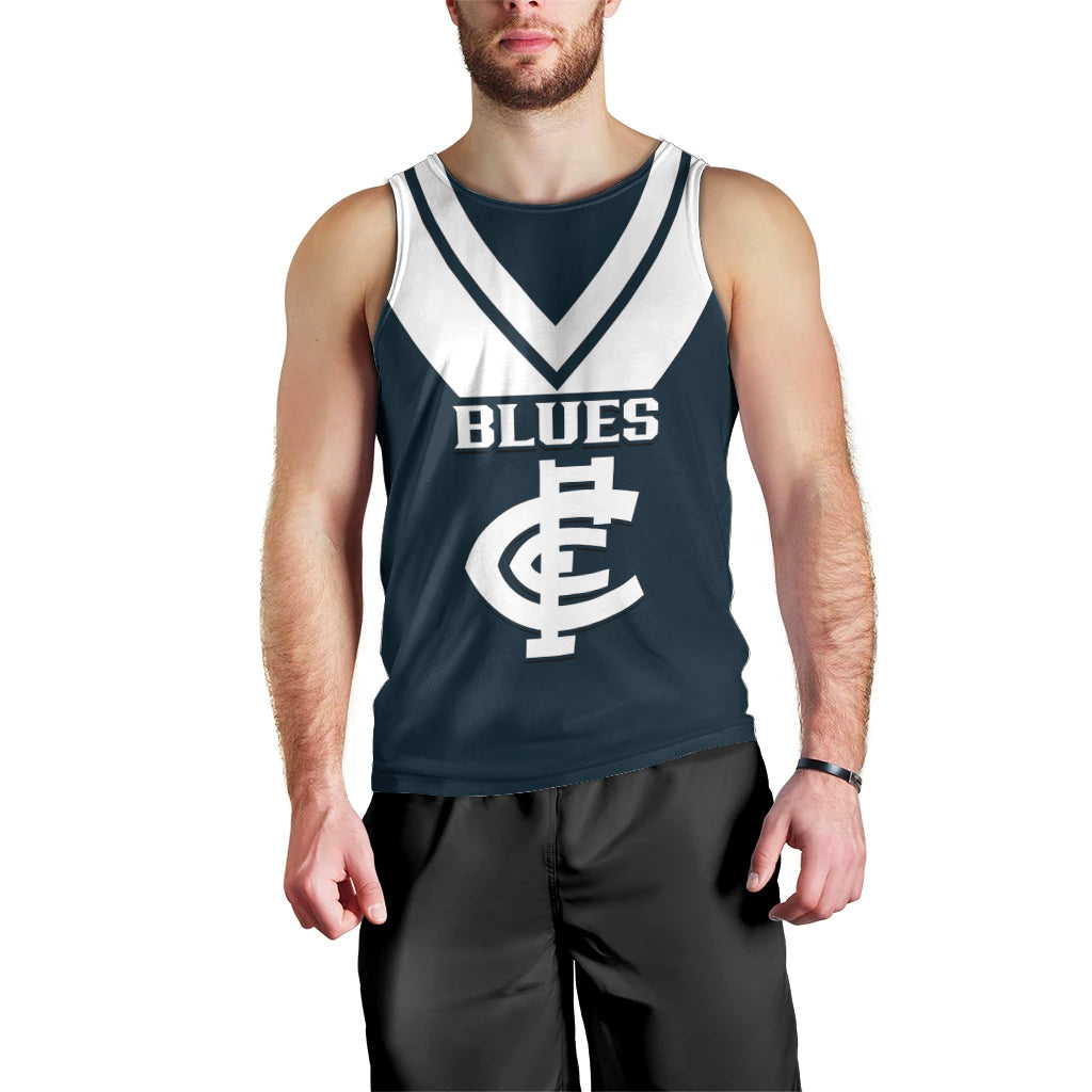 personalised-carlton-football-2023-men-tank-top-go-blues-navy-simple-style