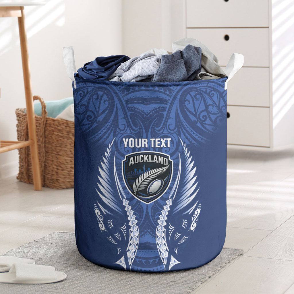 Auckland 2026 Rugby Custom Laundry Basket NZ Maori Silver Fern