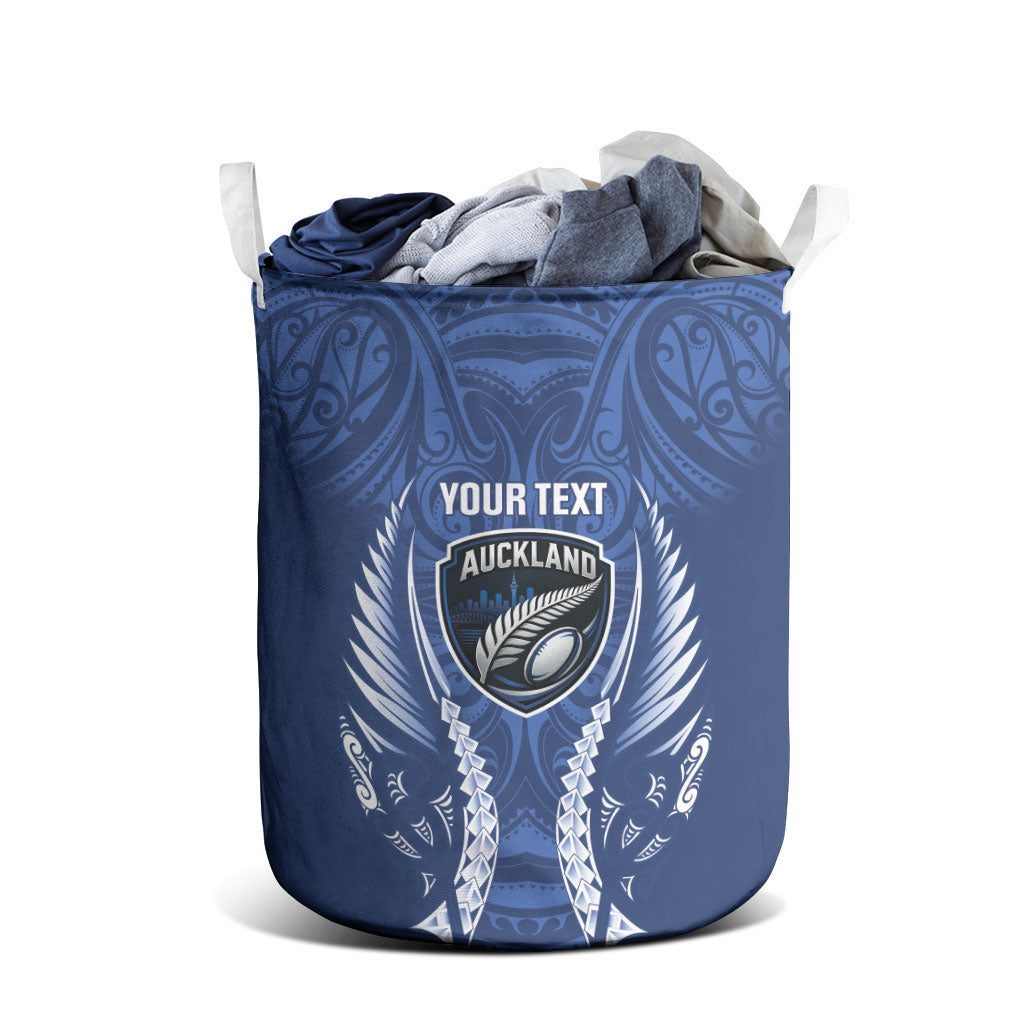 Auckland 2026 Rugby Custom Laundry Basket NZ Maori Silver Fern