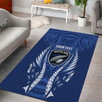 Auckland 2026 Rugby Custom Area Rug NZ Maori Silver Fern
