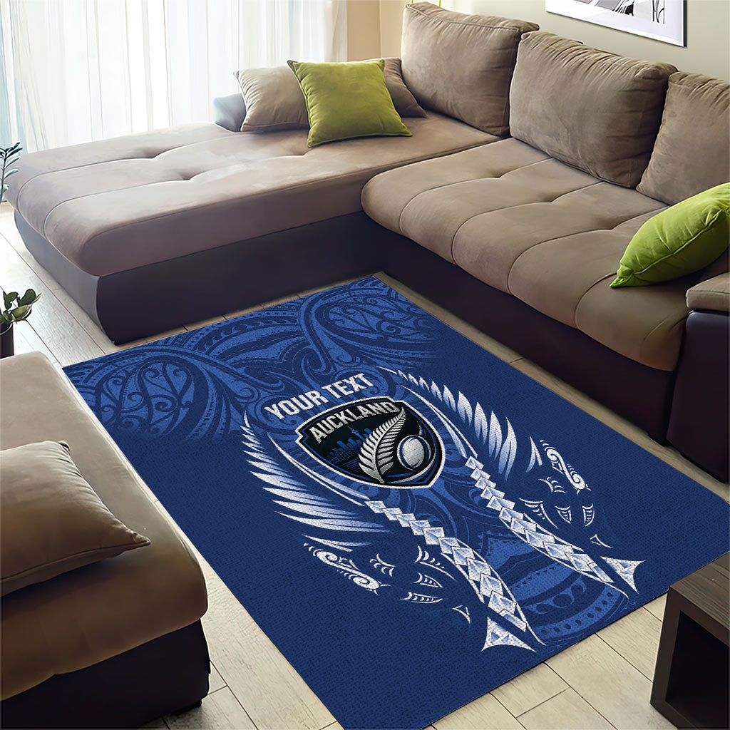 Auckland 2026 Rugby Custom Area Rug NZ Maori Silver Fern
