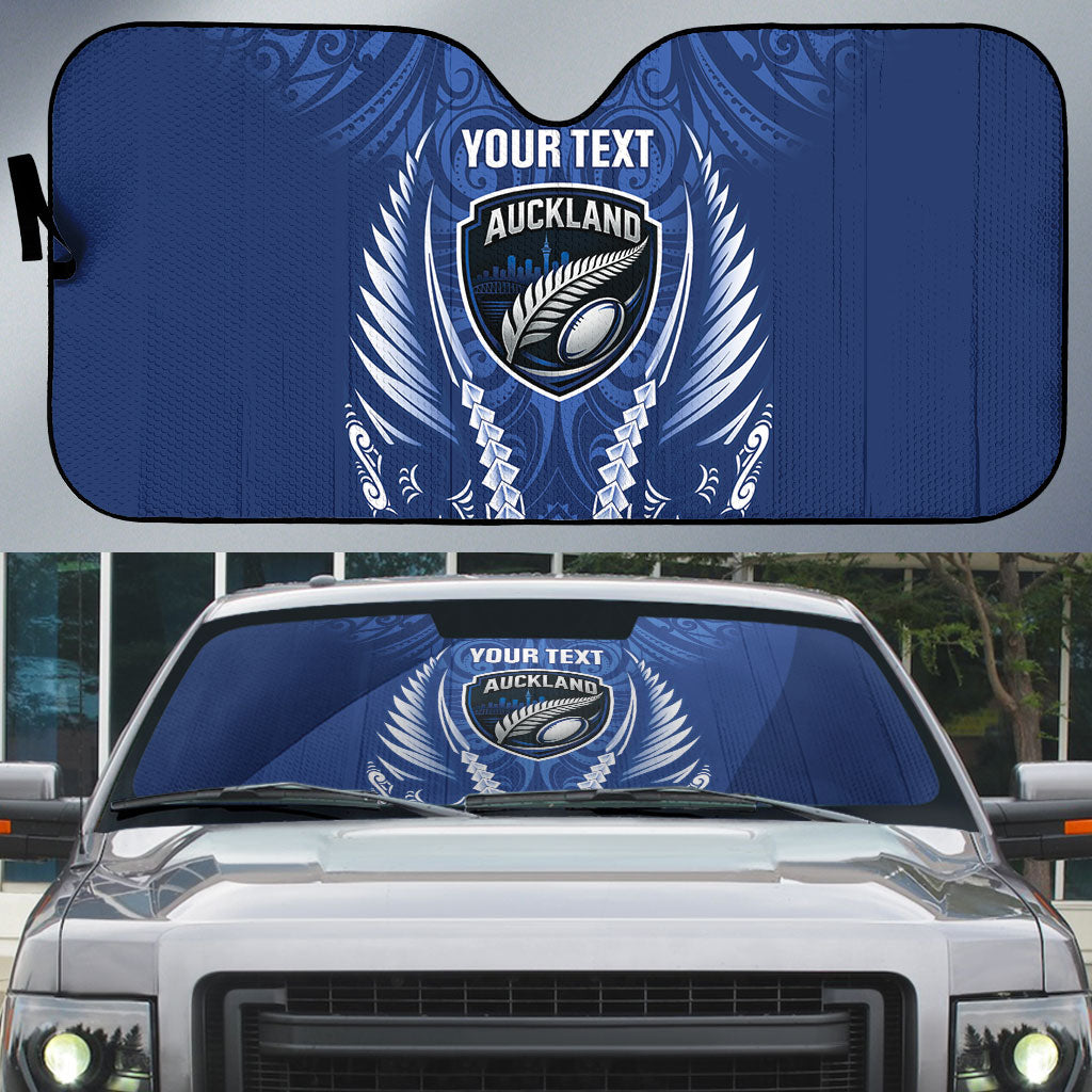 Auckland 2026 Rugby Custom Auto Sun Shade NZ Maori Silver Fern