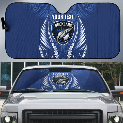 Auckland 2026 Rugby Custom Auto Sun Shade NZ Maori Silver Fern