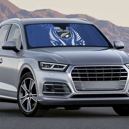 Auckland 2026 Rugby Custom Auto Sun Shade NZ Maori Silver Fern