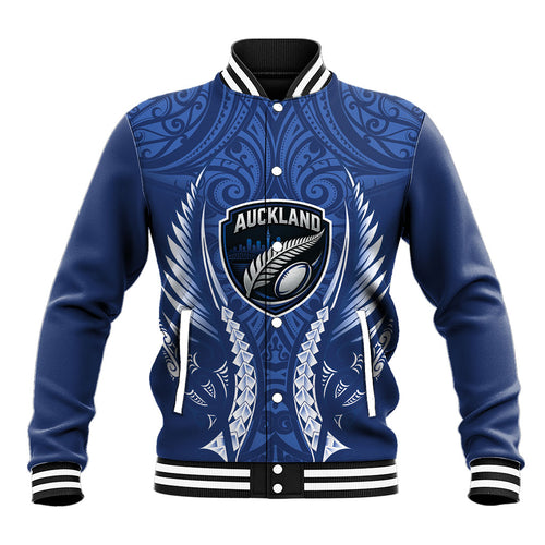 Auckland 2026 Rugby Custom Baseball Jacket NZ Maori Silver Fern