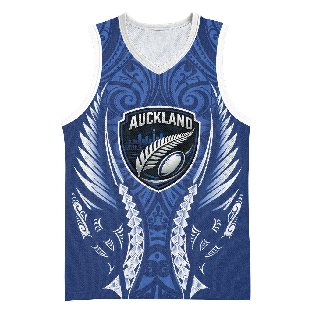 Auckland 2026 Rugby Custom Basketball Jersey NZ Maori Silver Fern