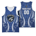 Auckland 2026 Rugby Custom Basketball Jersey NZ Maori Silver Fern