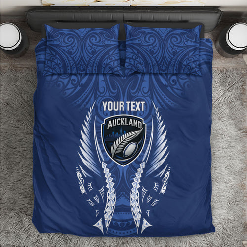 Auckland 2026 Rugby Custom Bedding Set NZ Maori Silver Fern