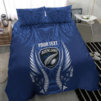 Auckland 2026 Rugby Custom Bedding Set NZ Maori Silver Fern